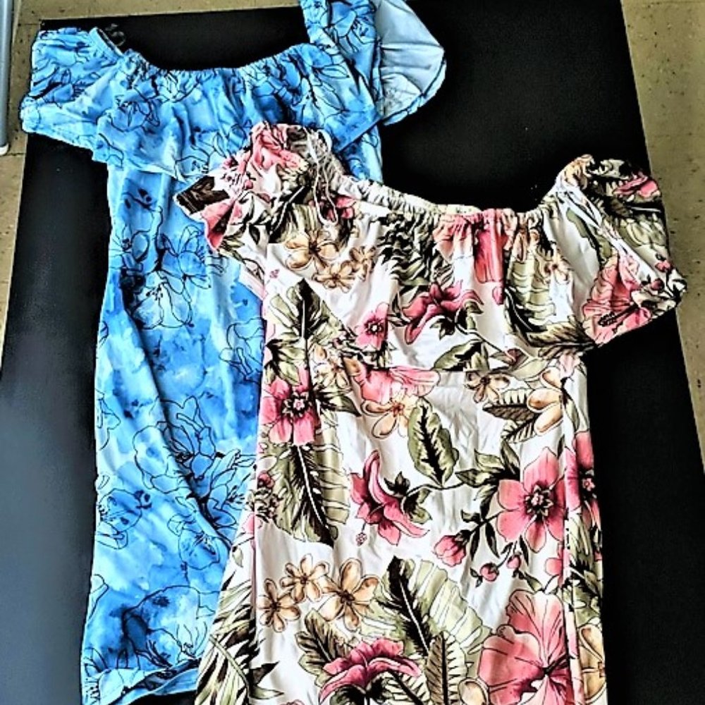 EUC WOMEN'S  (2) SIZE 2X FLOWER PRINTS